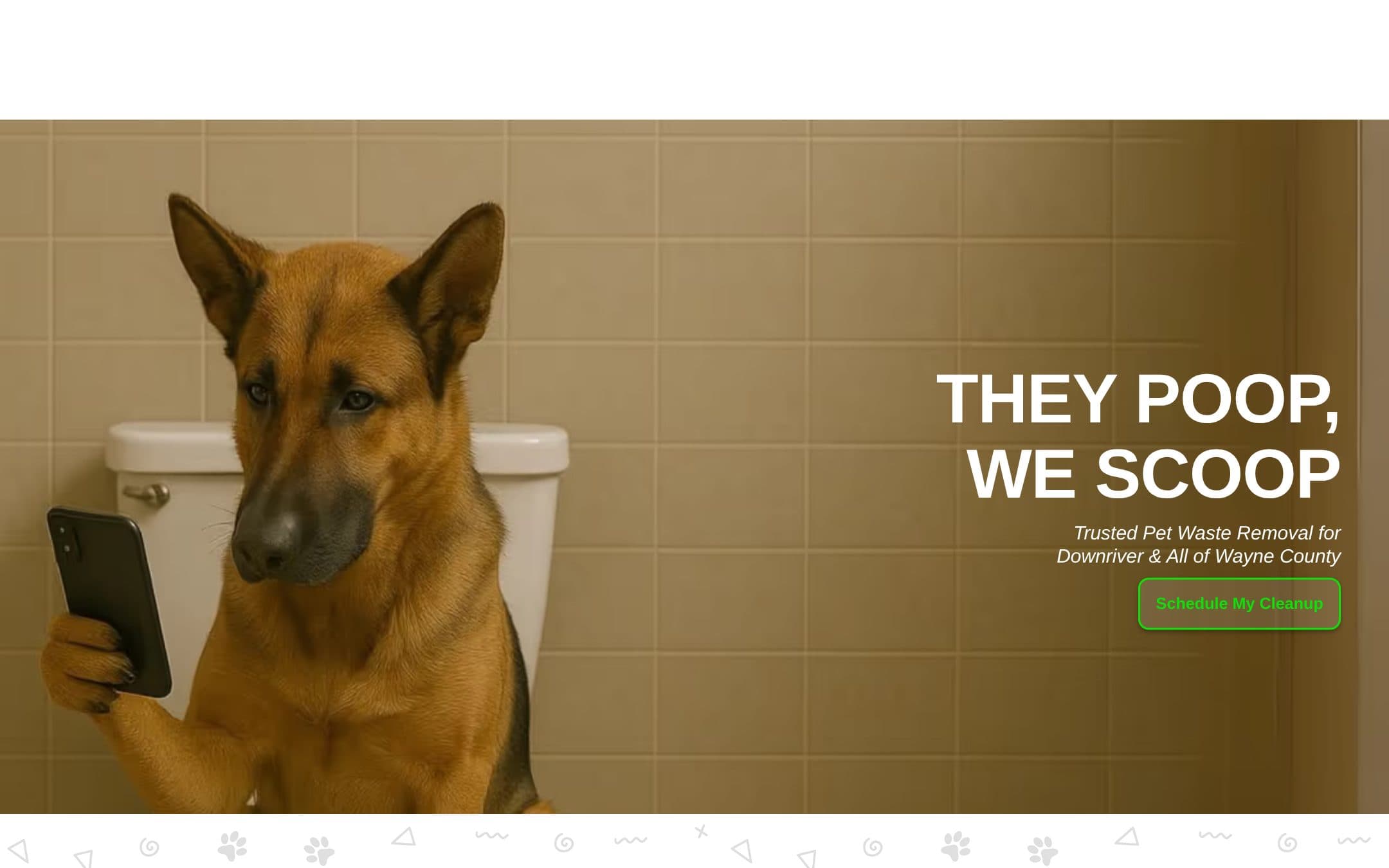 The Detroit Doo Disposal website, as it is published today