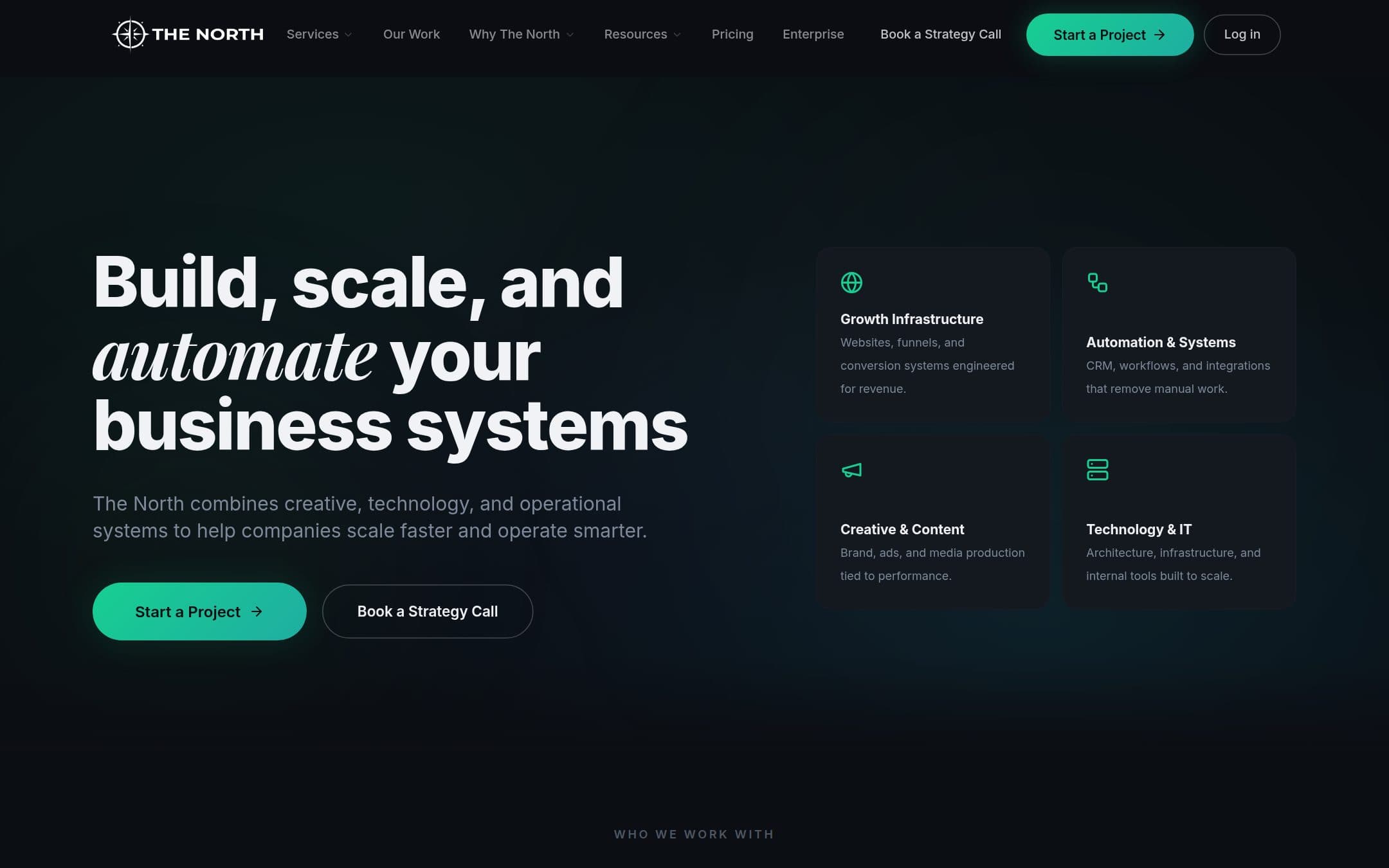The The North website, as it is published today